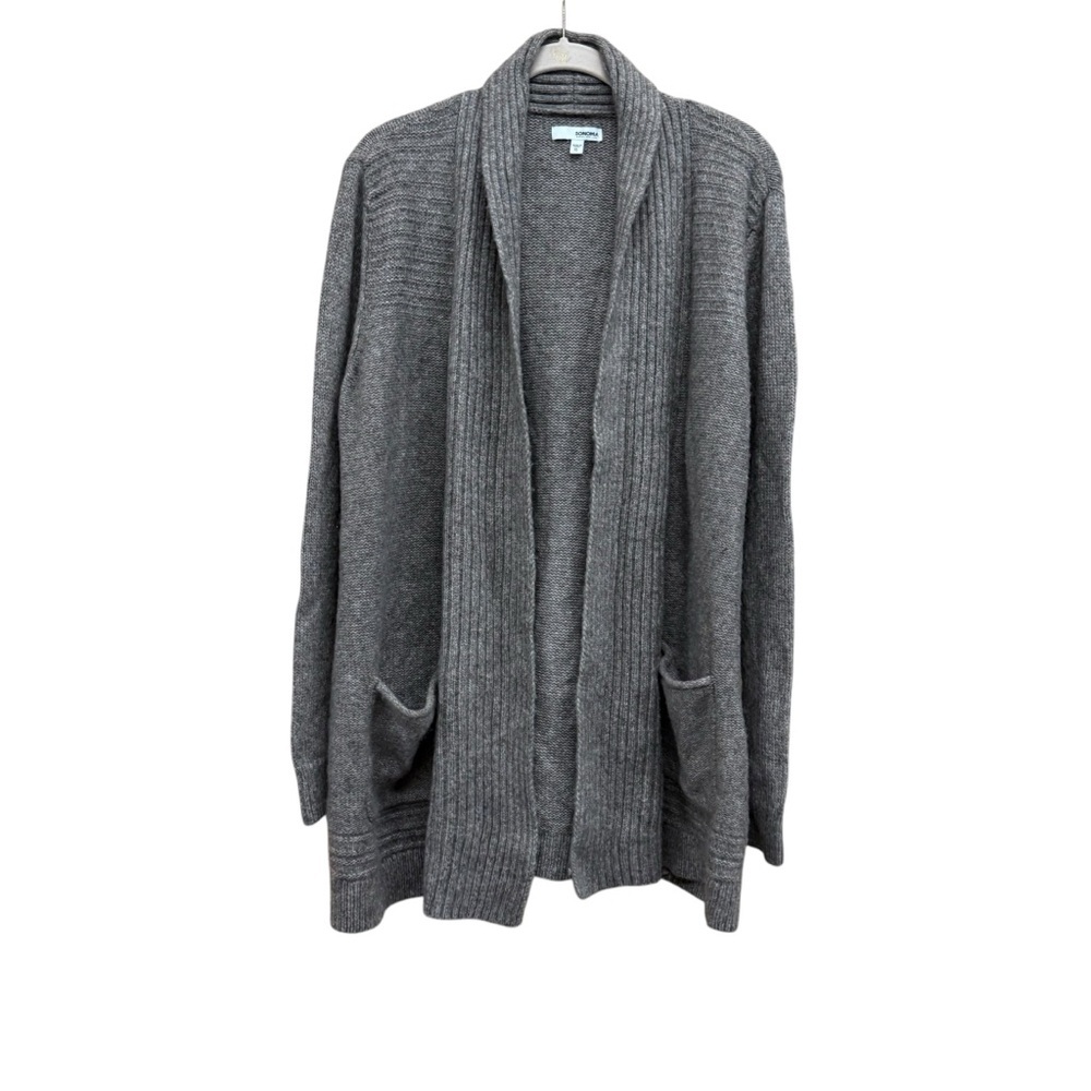 Sonoma Textured Knit Cardigan in Tan XL Like New